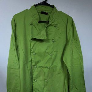 CHEF UNIFORMS GREEN Shirt Size SMALL/MEDIUM Long Sleeve Employee Button Up Work